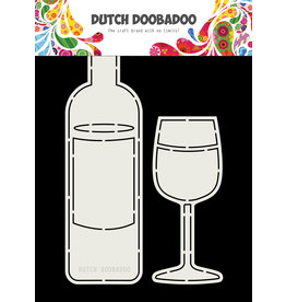 Dutch Doobadoo DDBD Card Art Wine Bottle and Glass