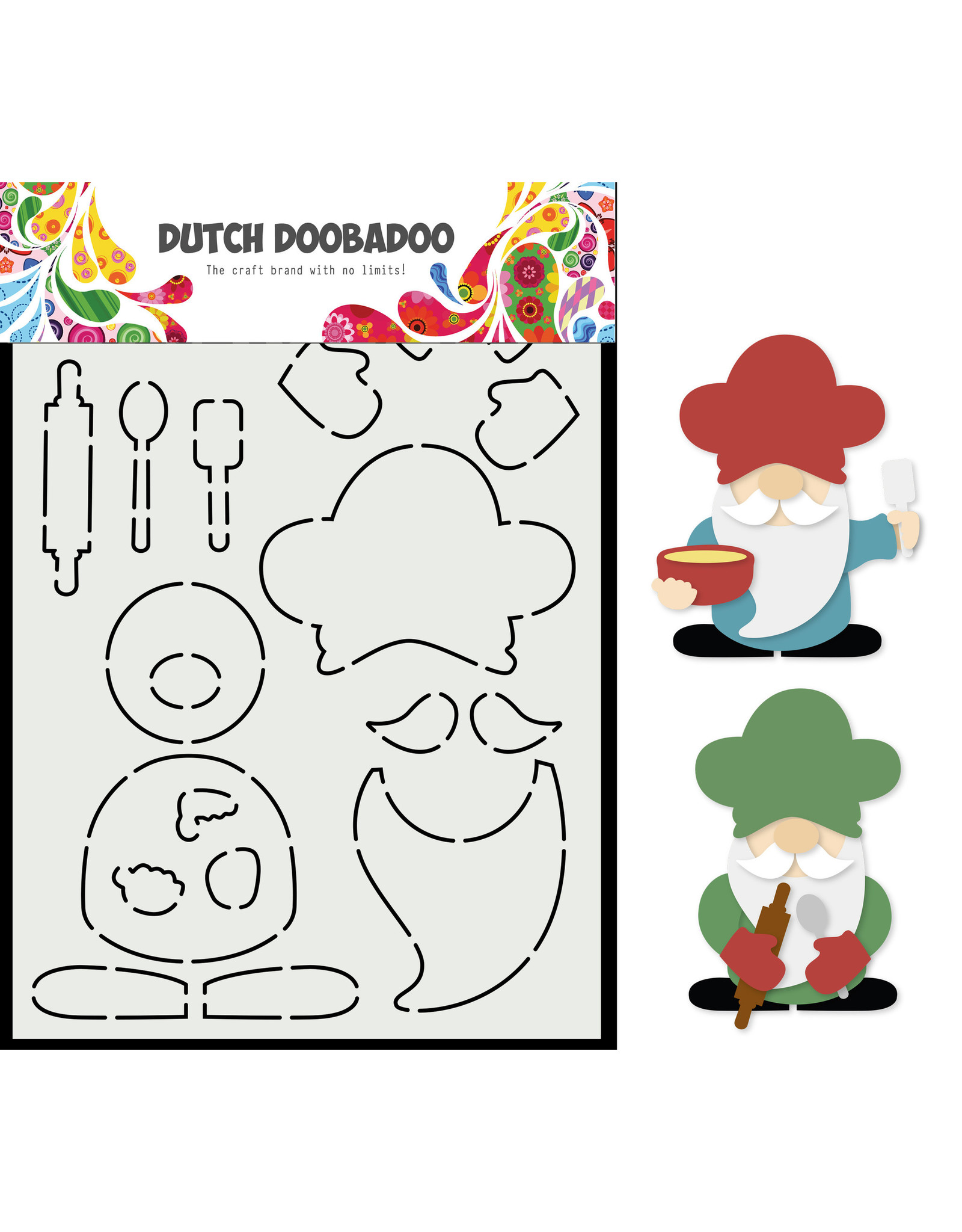 Dutch Doobadoo DDBD Card Art Built up Cooking Gnome A5