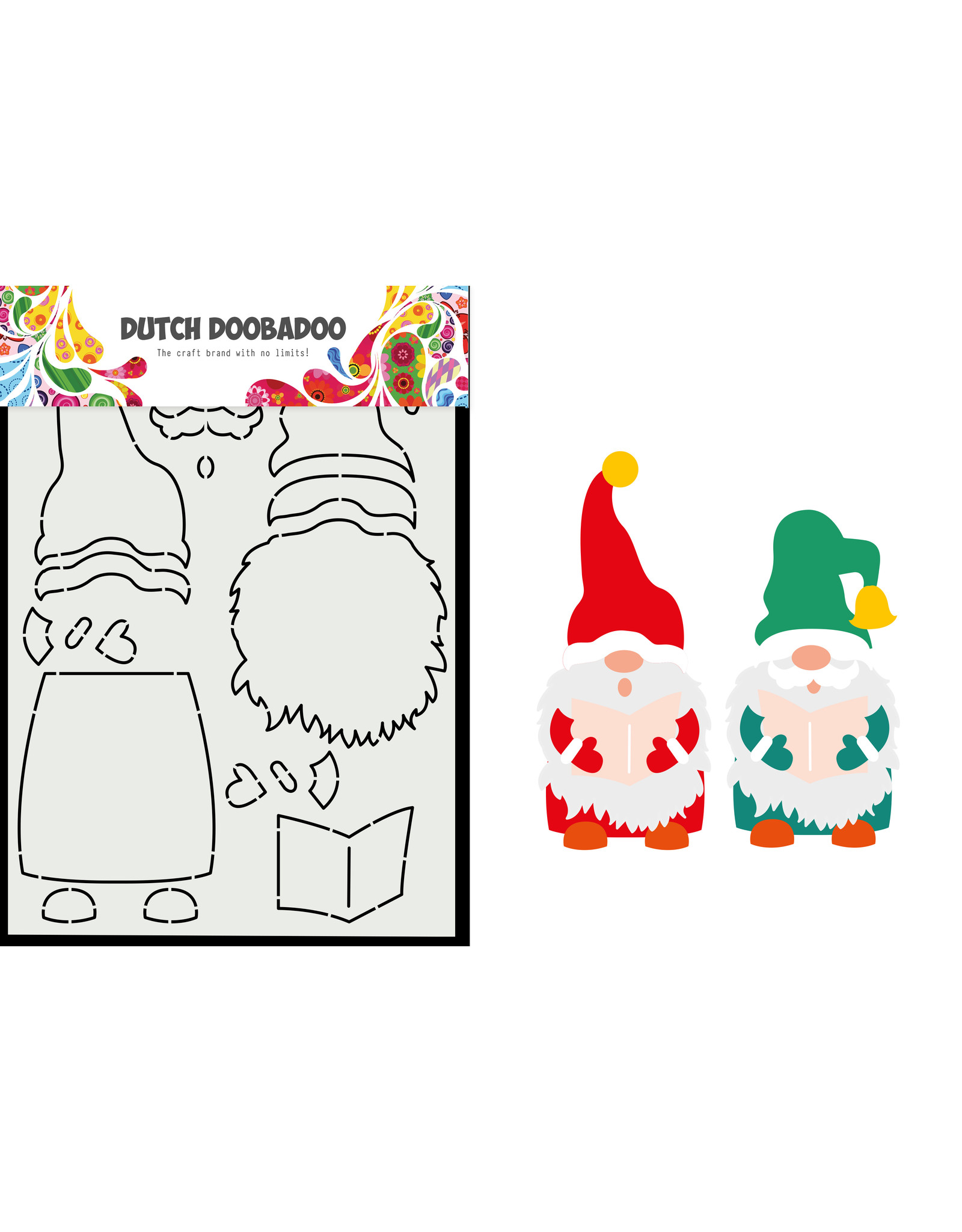 Dutch Doobadoo DDBD Card Art Built up Caroling Gnome A5