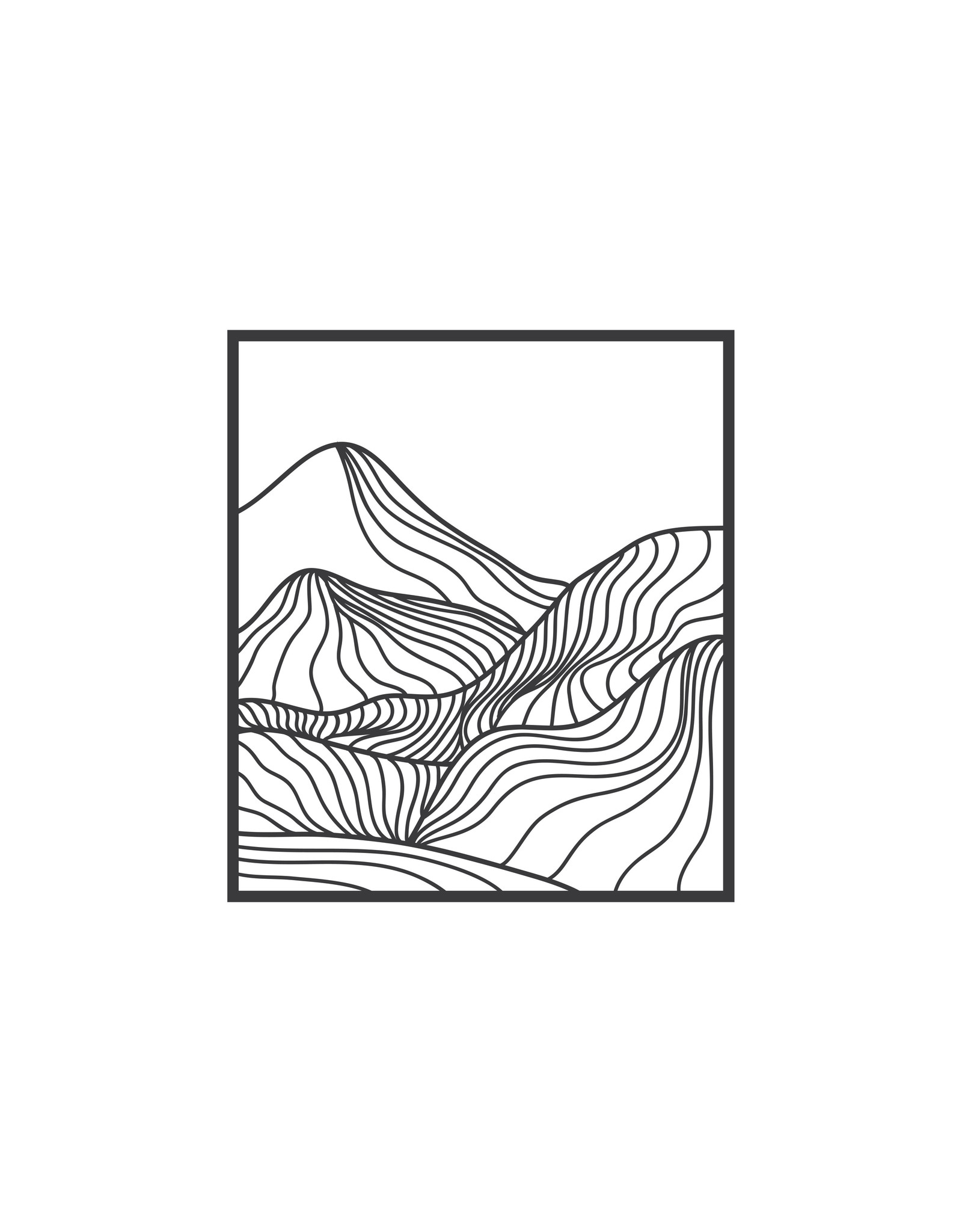 By WOOM   |  FRAMED  |   Lined mountains  |  29 x 32 cm