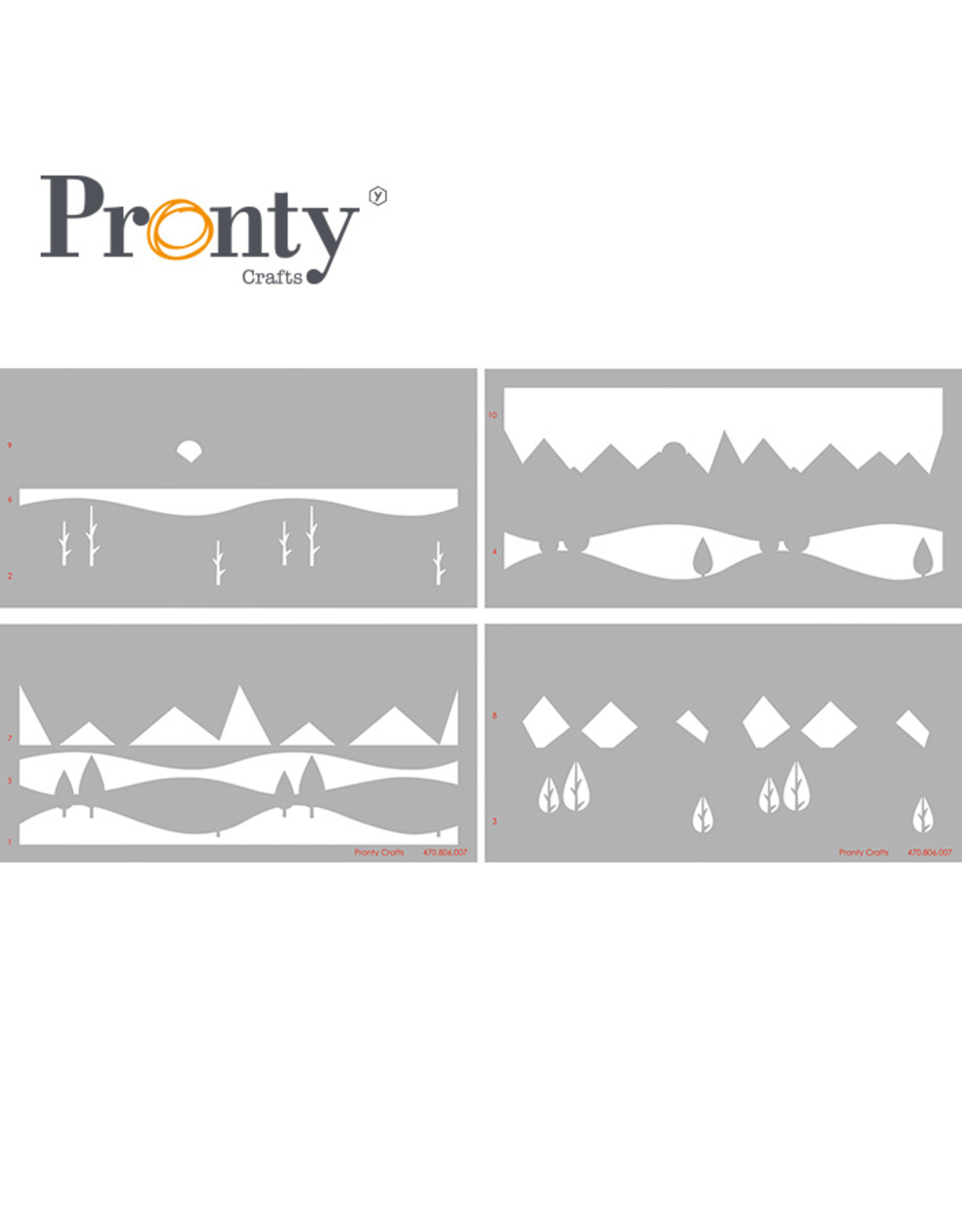 Pronty Crafts Layered stencil Landscape slimline 4pcs