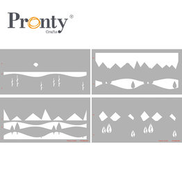 Pronty Crafts Layered stencil Landscape slimline 4pcs