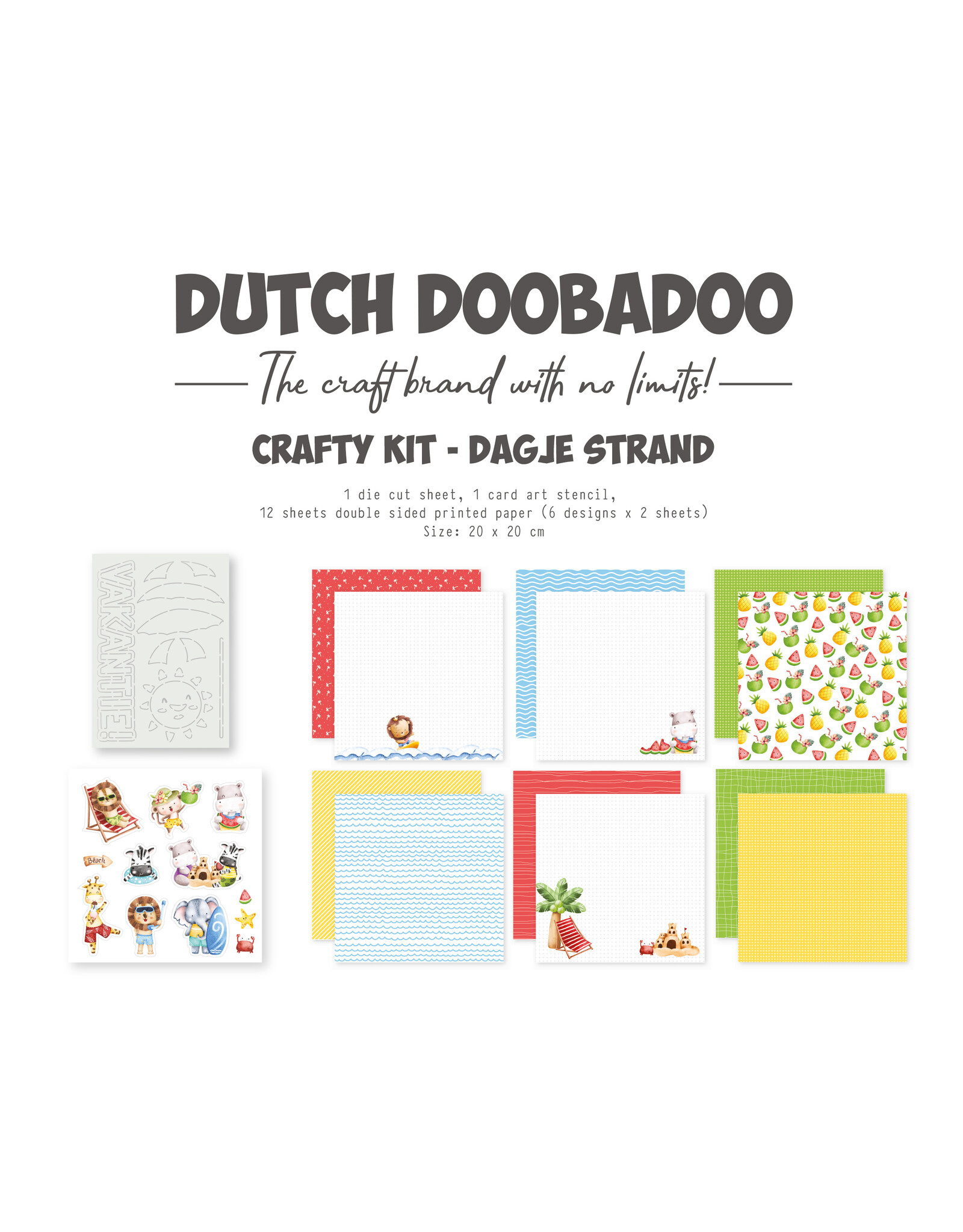 Dutch Doobadoo DDBD Crafty Kit Dagje strand 20x20cm