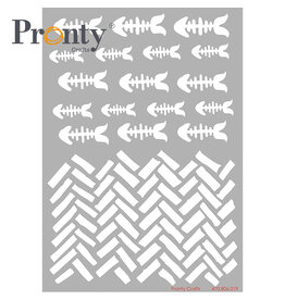 Pronty Crafts Stencil Purrrfect fishbone A5