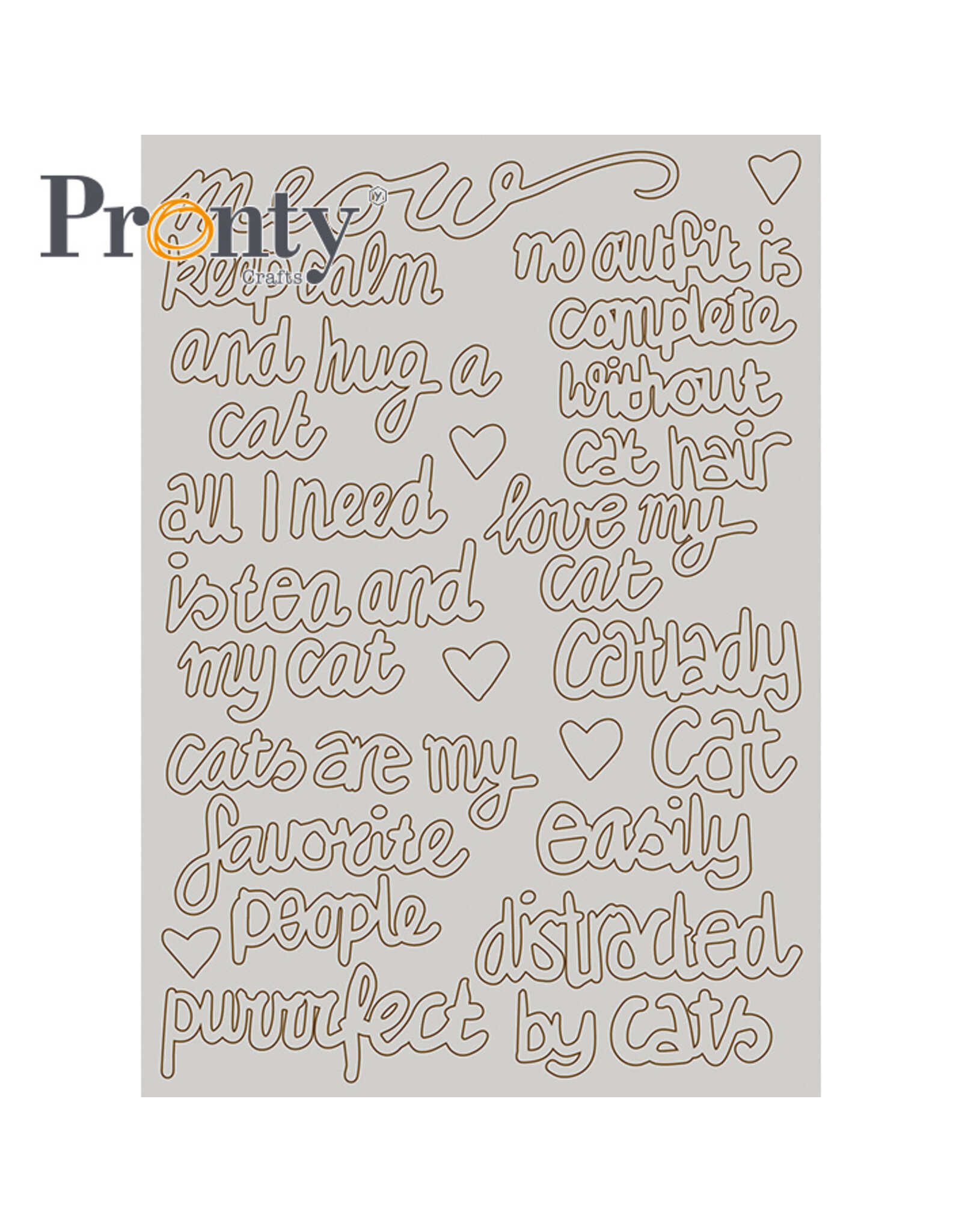 Pronty Crafts Pronty Crafts Chipboard Purrrfect quotes A5