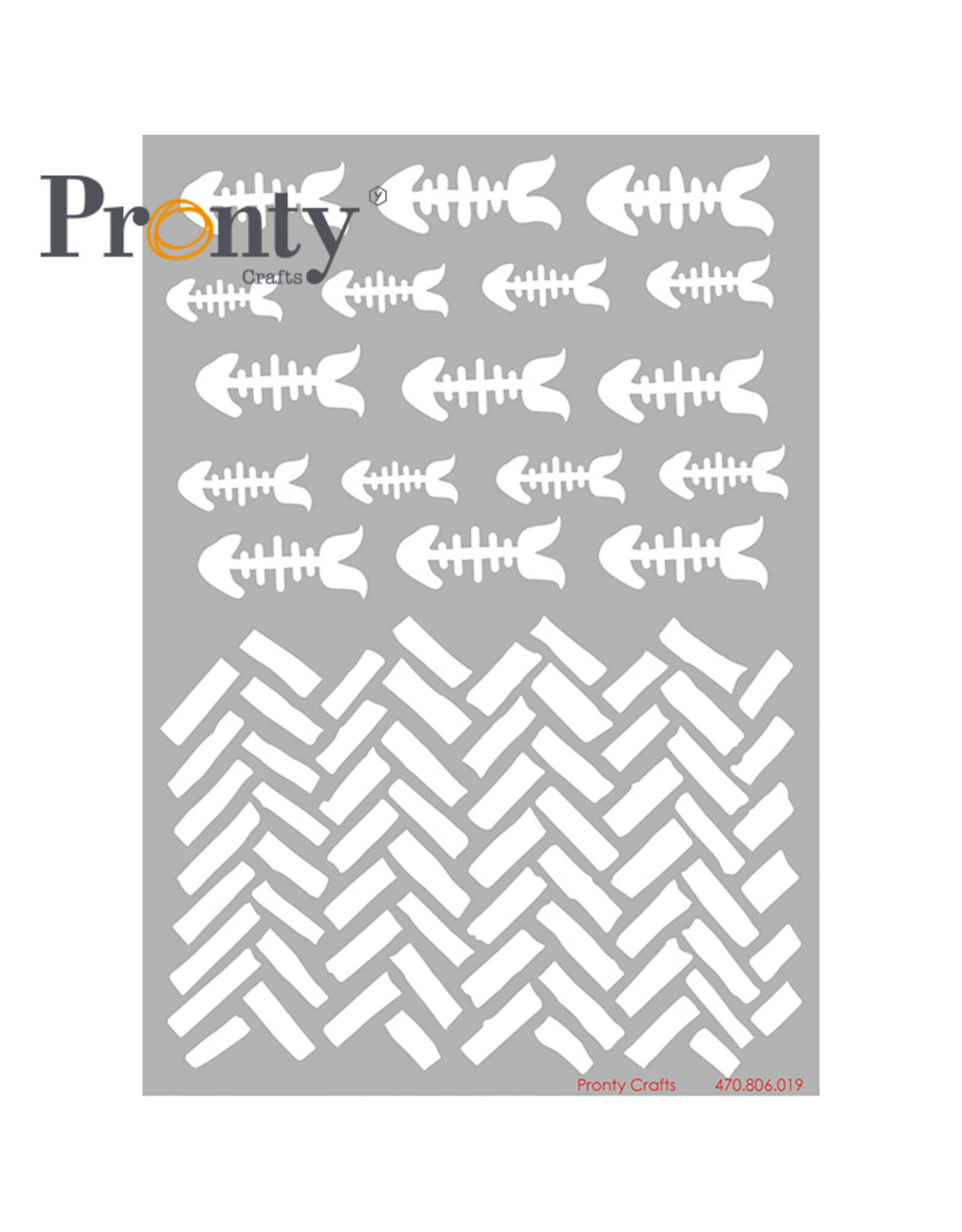 Pronty Crafts Stencil Purrrfect fishbone A5