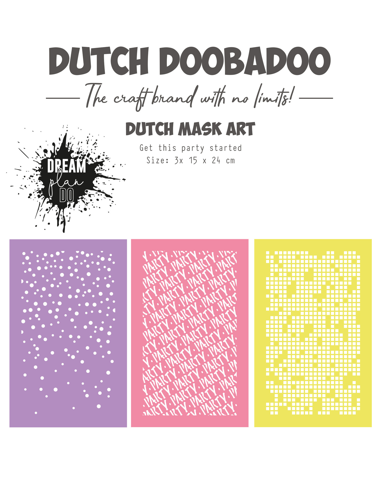Dutch Doobadoo DDBD Get this party started stencils 3pc