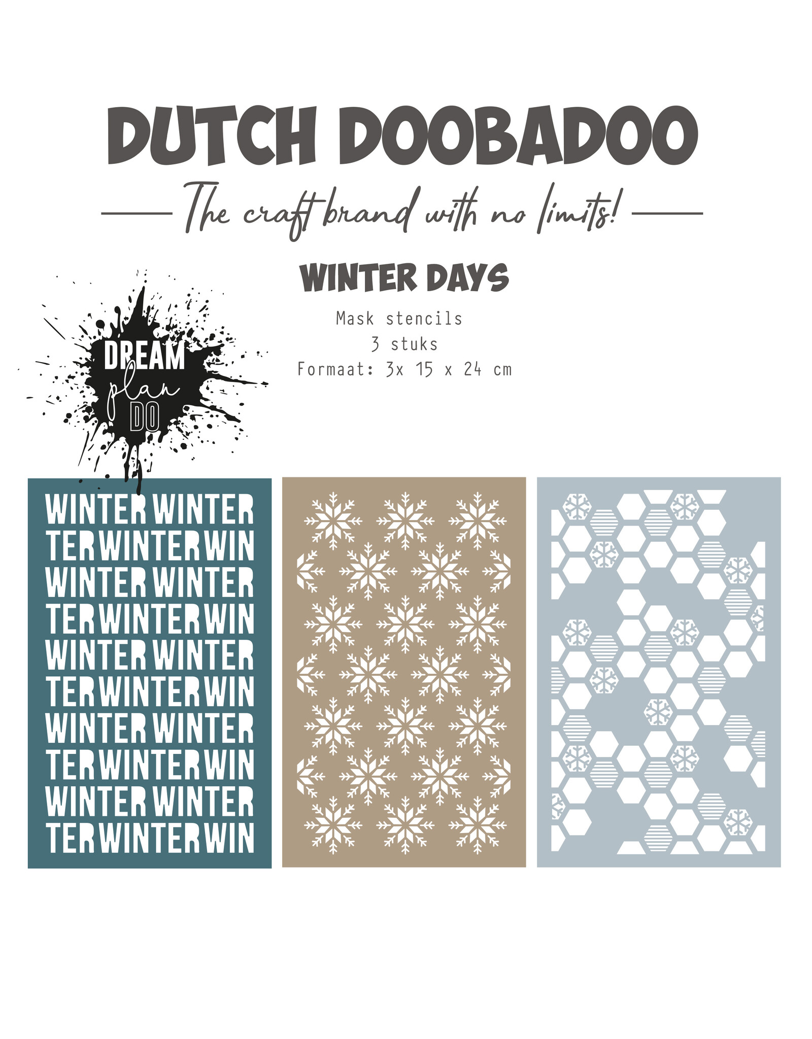 Dutch Doobadoo DDBD Stencils Winter days 3pc.