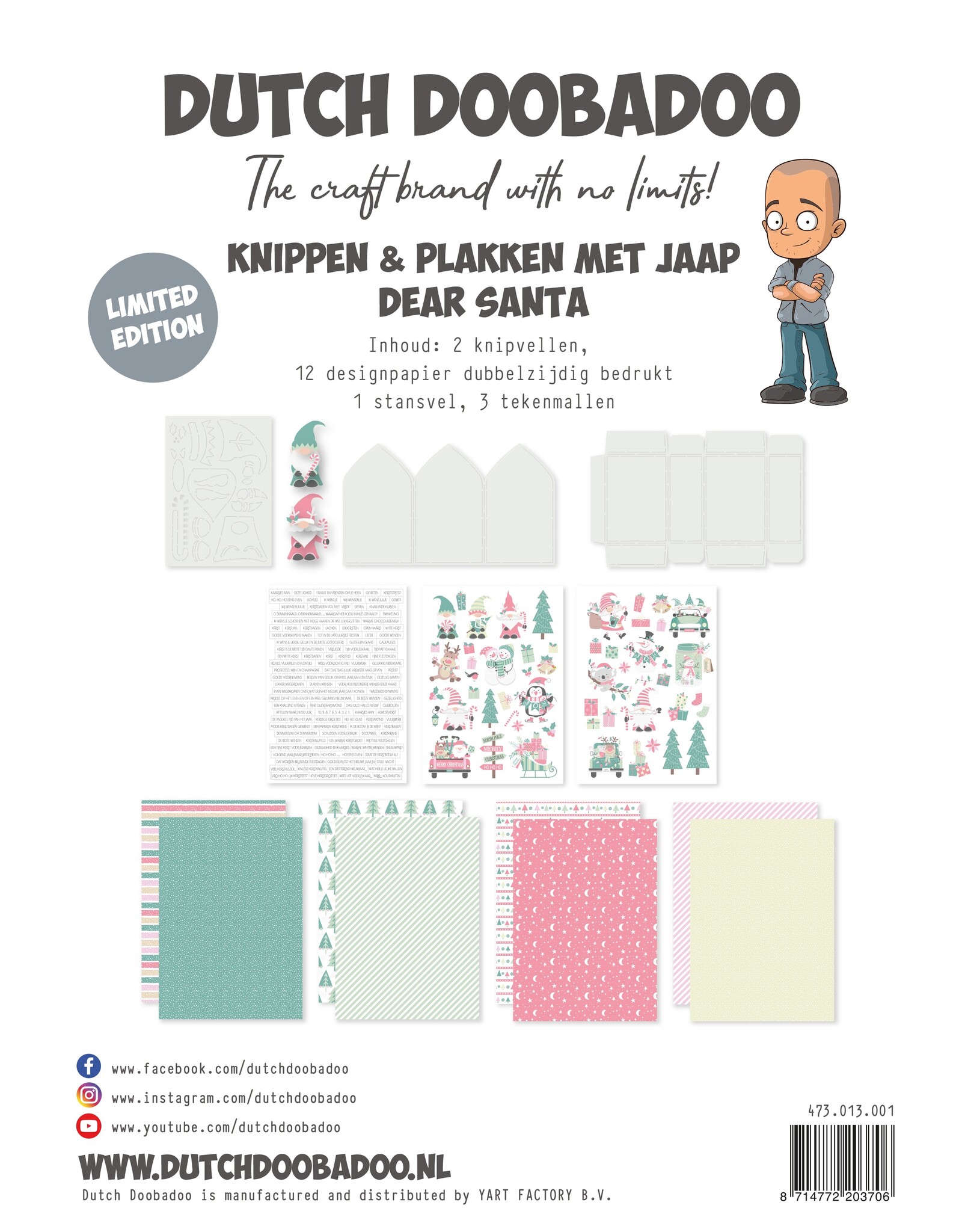 Dutch Doobadoo DDBD Kit 001 Dear Santa knippen en plakken met Jaap