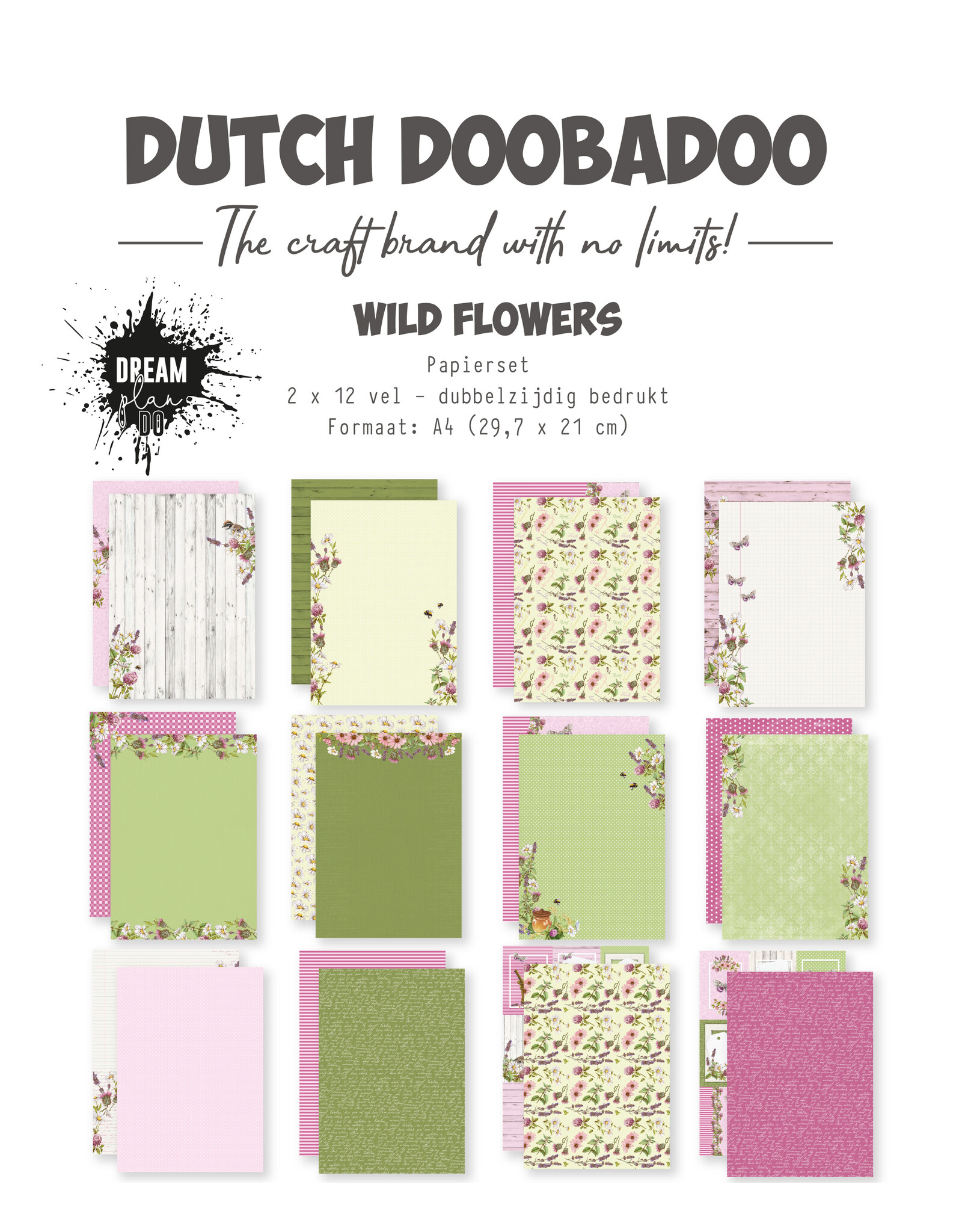 Dutch Doobadoo DDBD papier Wild Flowers 2x12 sheets
