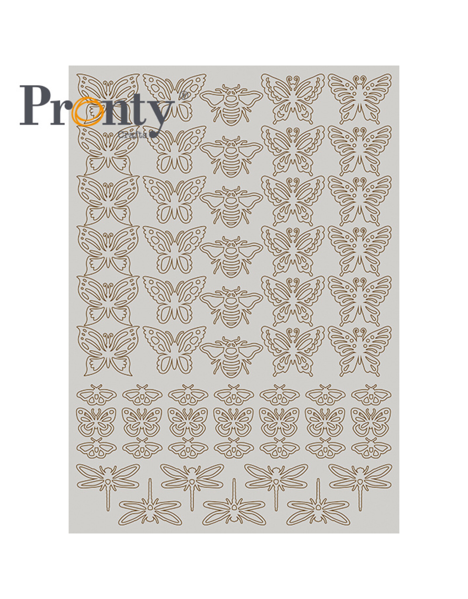 Pronty Crafts Grey Chipboard Butterflies A4