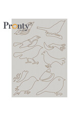 Pronty Crafts Grey Chipboard Birds A5