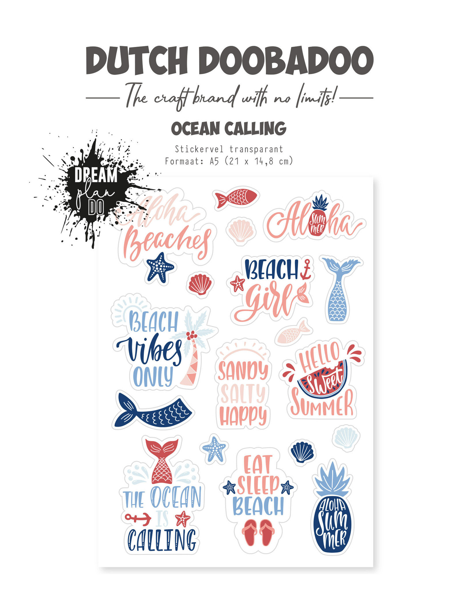 Dutch Doobadoo DDBD Dutch Sticker Ocean calling A5