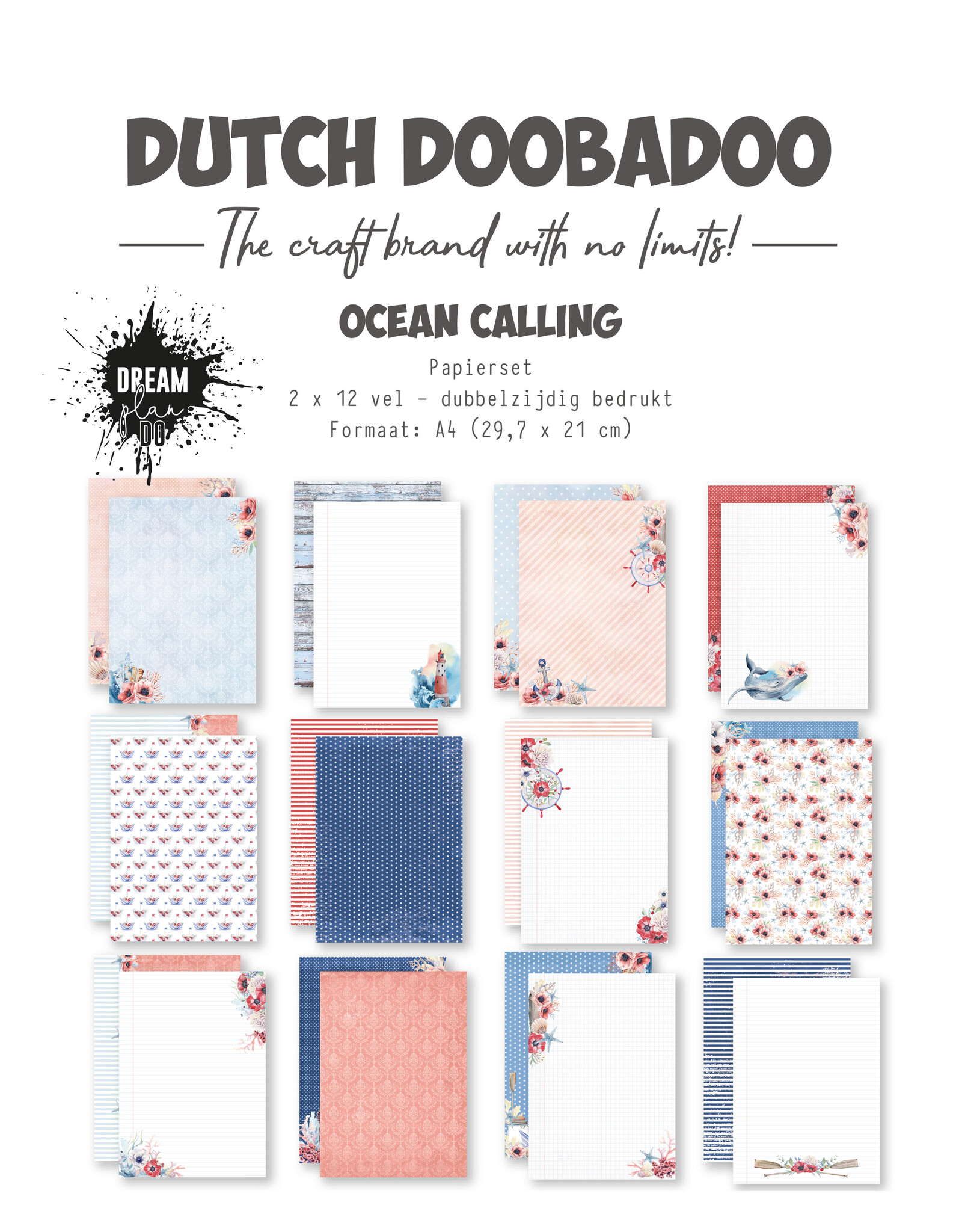 Dutch Doobadoo DDBD papier Ocean calling 2x12