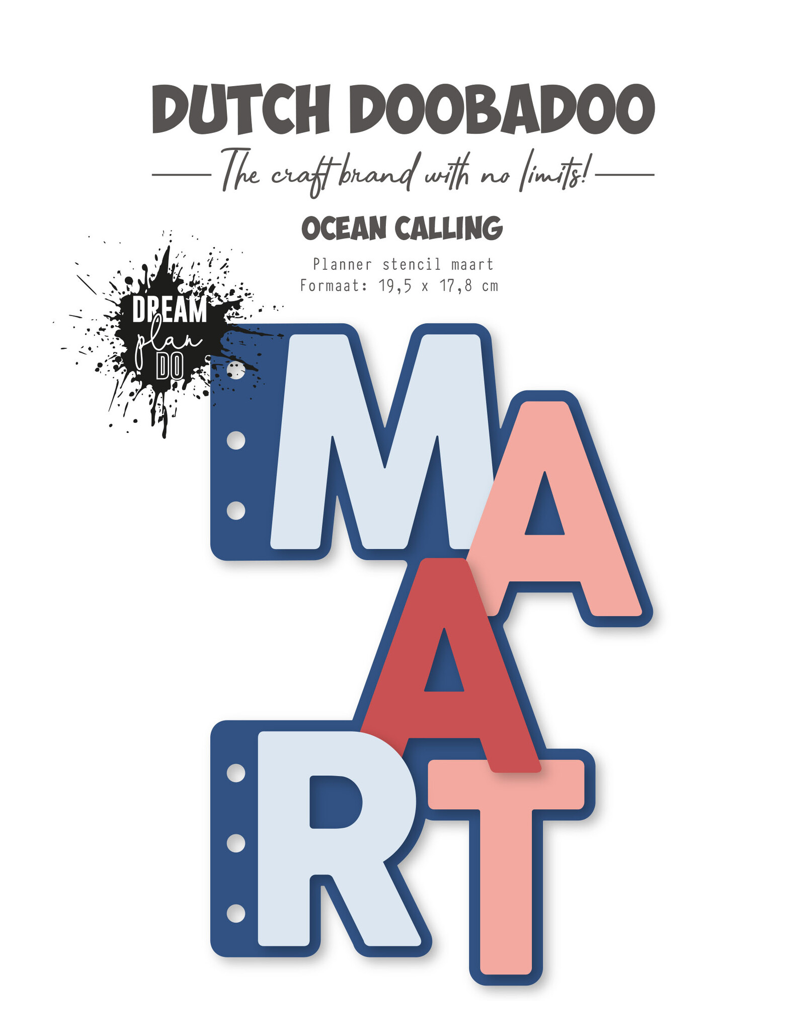 Dutch Doobadoo DDBD CardArt Planner stencil Maart A5