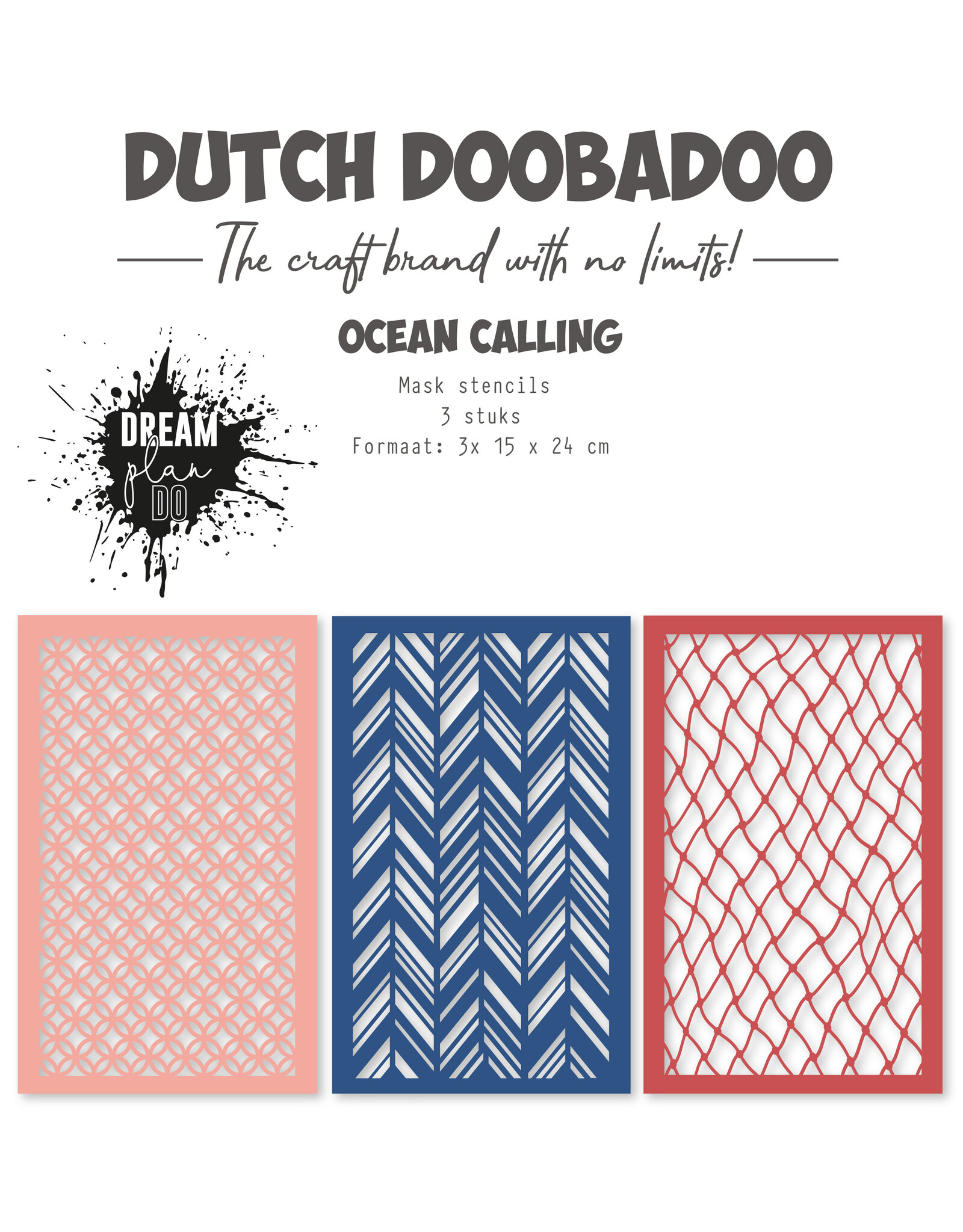 Dutch Doobadoo DDBD Stencils Ocean calling 3pc.