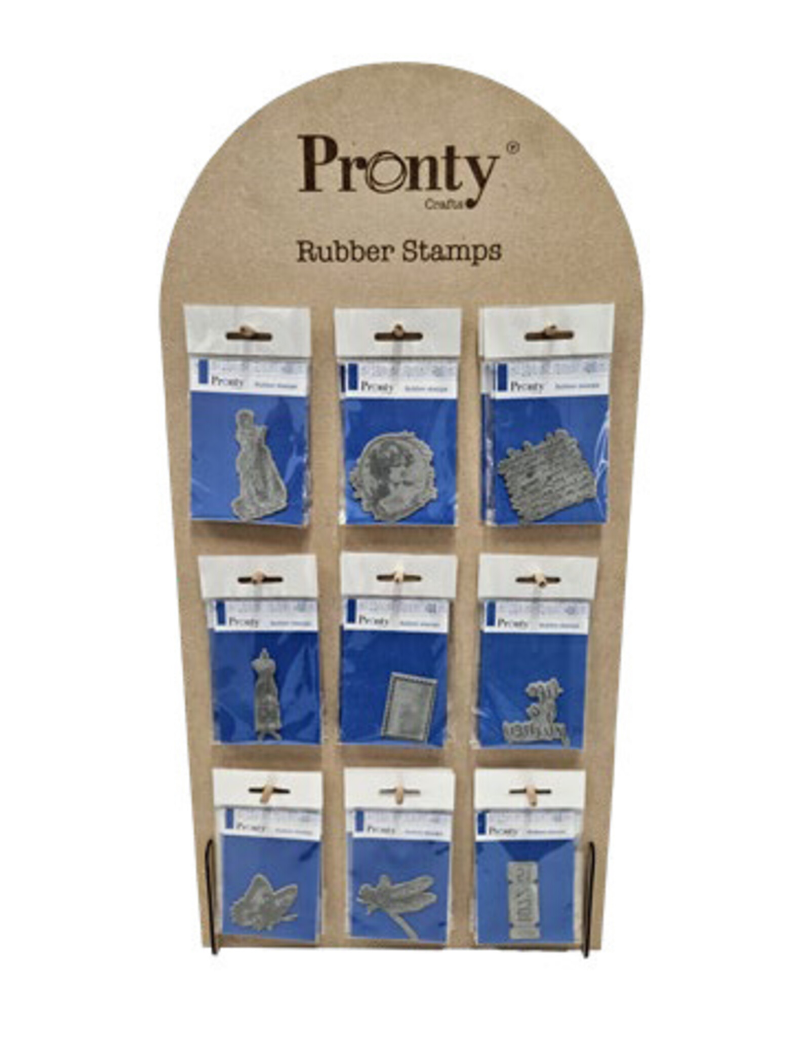 Pronty Crafts MDF 3 mm Display for Rubber stamps Filled (3 x 9 designs)