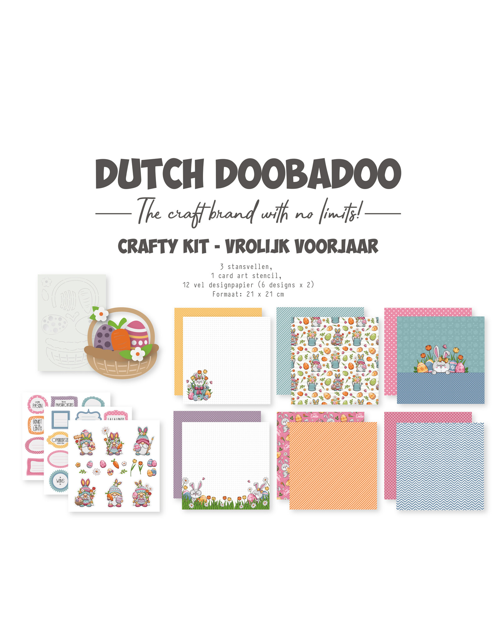 Dutch Doobadoo DDBD Crafty Kit Vrolijk voorjaar 21x21cm