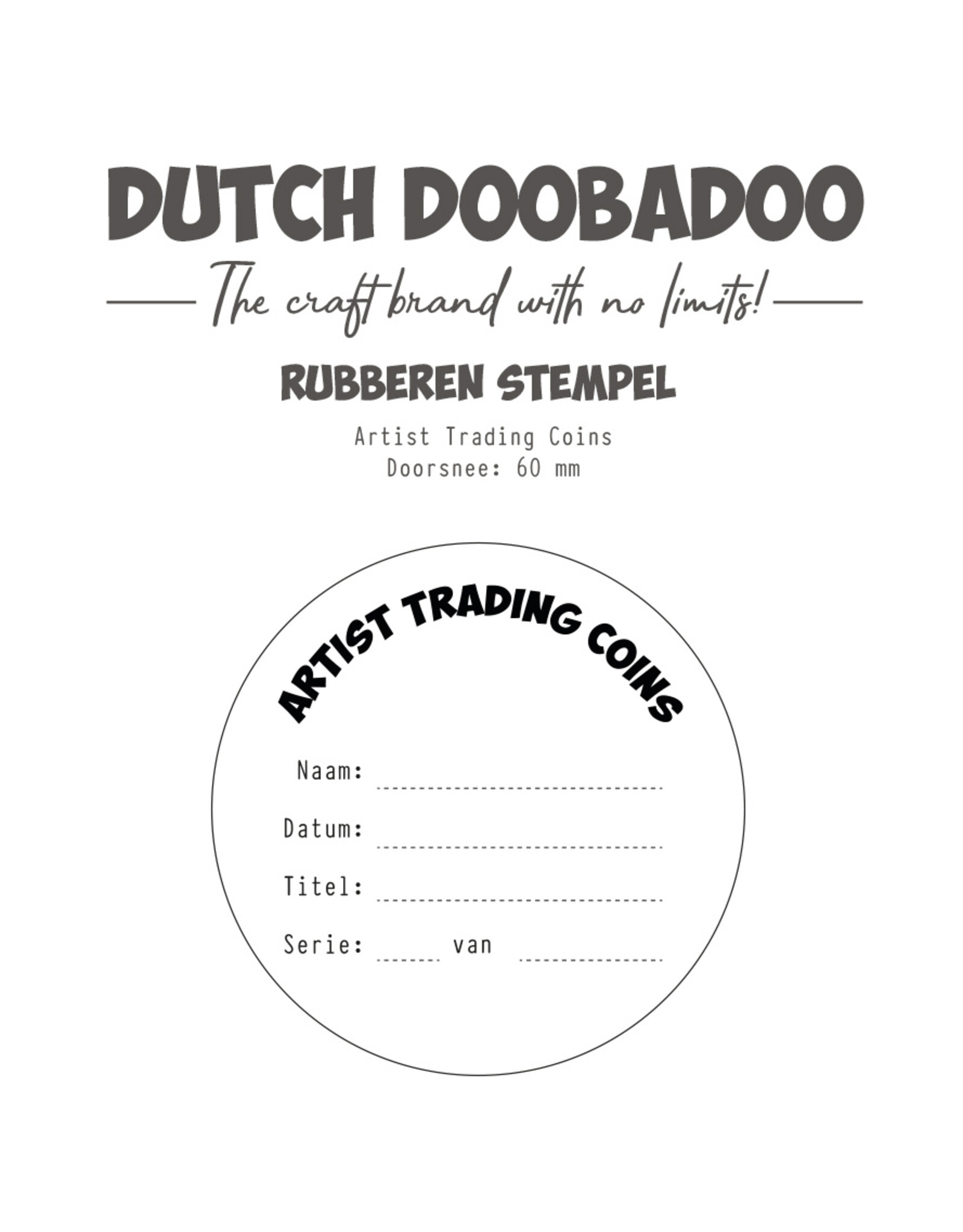 Dutch Doobadoo DDBD Rubber stamp ATC tekst