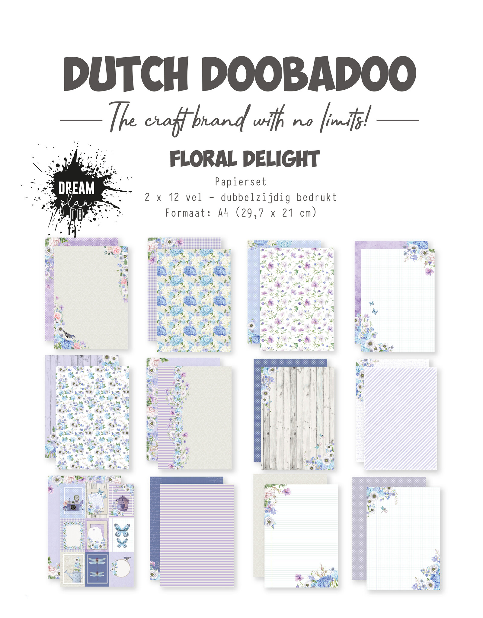 Dutch Doobadoo DDBD Designpapier Floral Delight 2x12