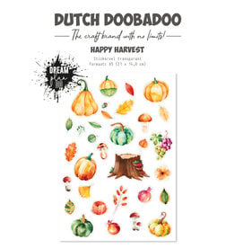 Dutch Doobadoo DDBD Transparante sticker Happy harvest A5