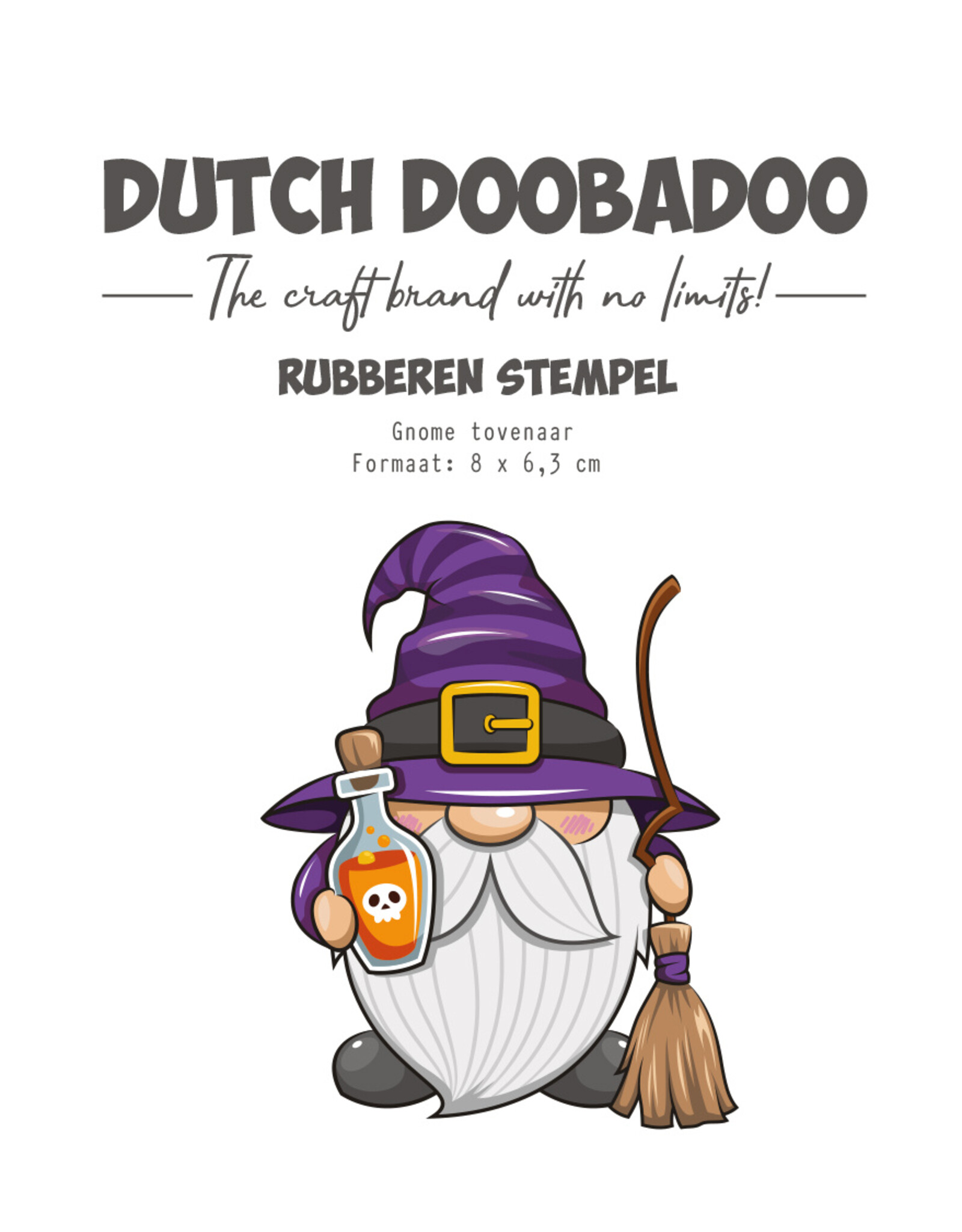 Dutch Doobadoo DDBD Rubber stamp gnome tovenaar