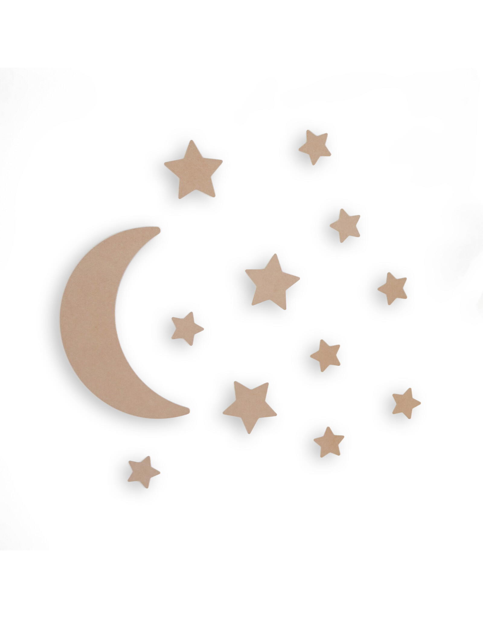 By WOOM Wall decoration Moon and Stars 12 pcs