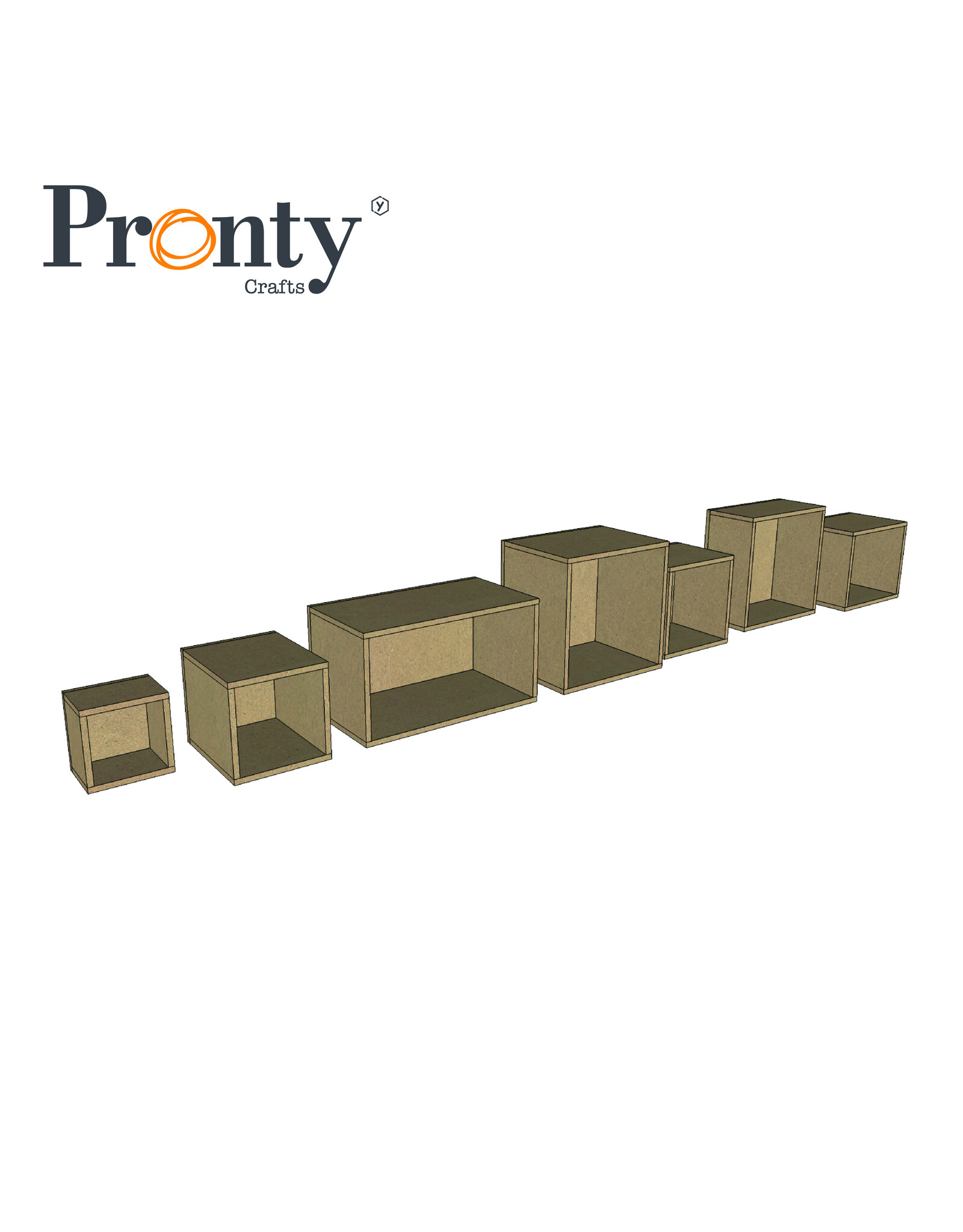 Pronty Crafts Pronty MDF Typecase - set of 7 boxes
