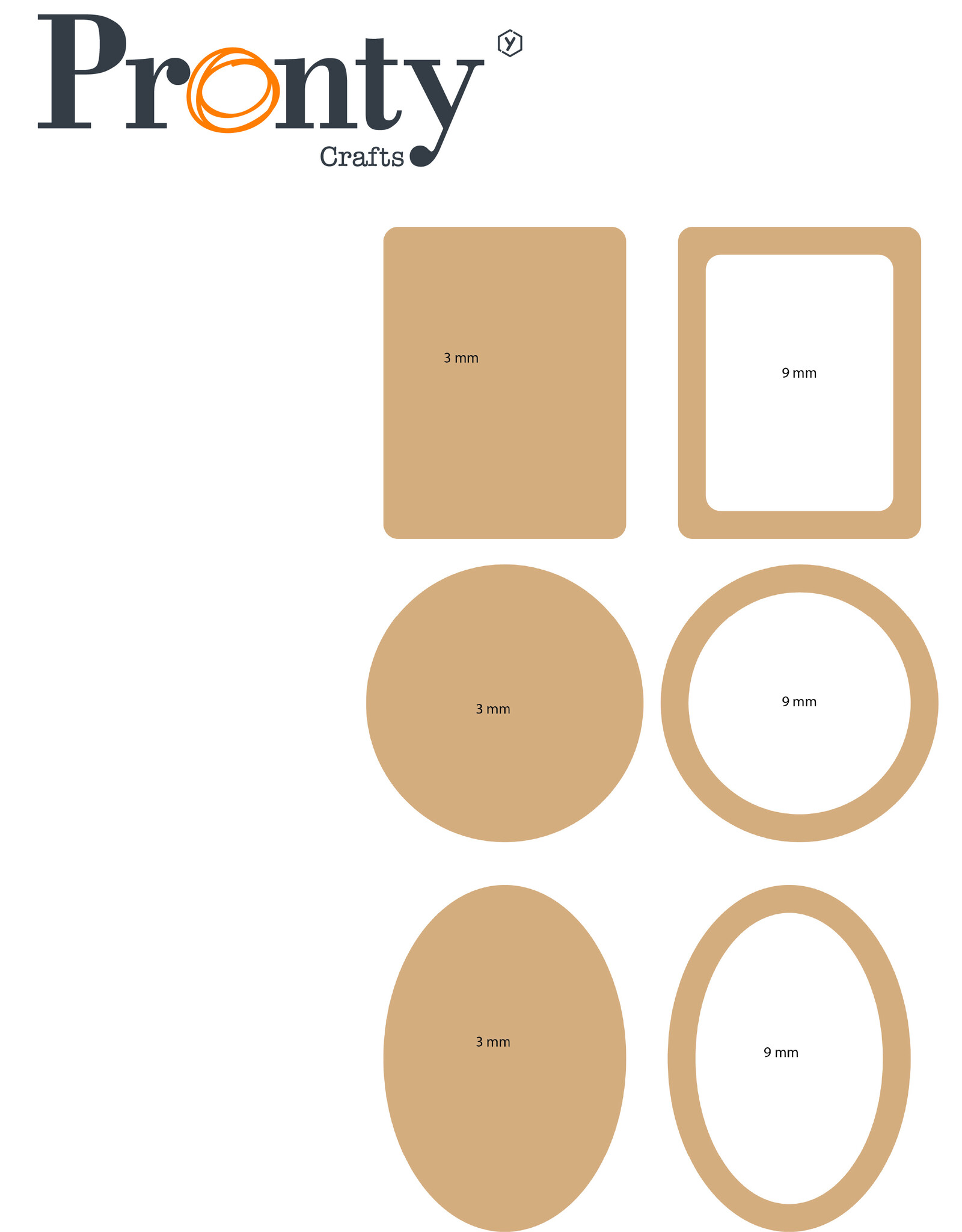 Pronty Crafts MDF Frame it - set of 3 frames