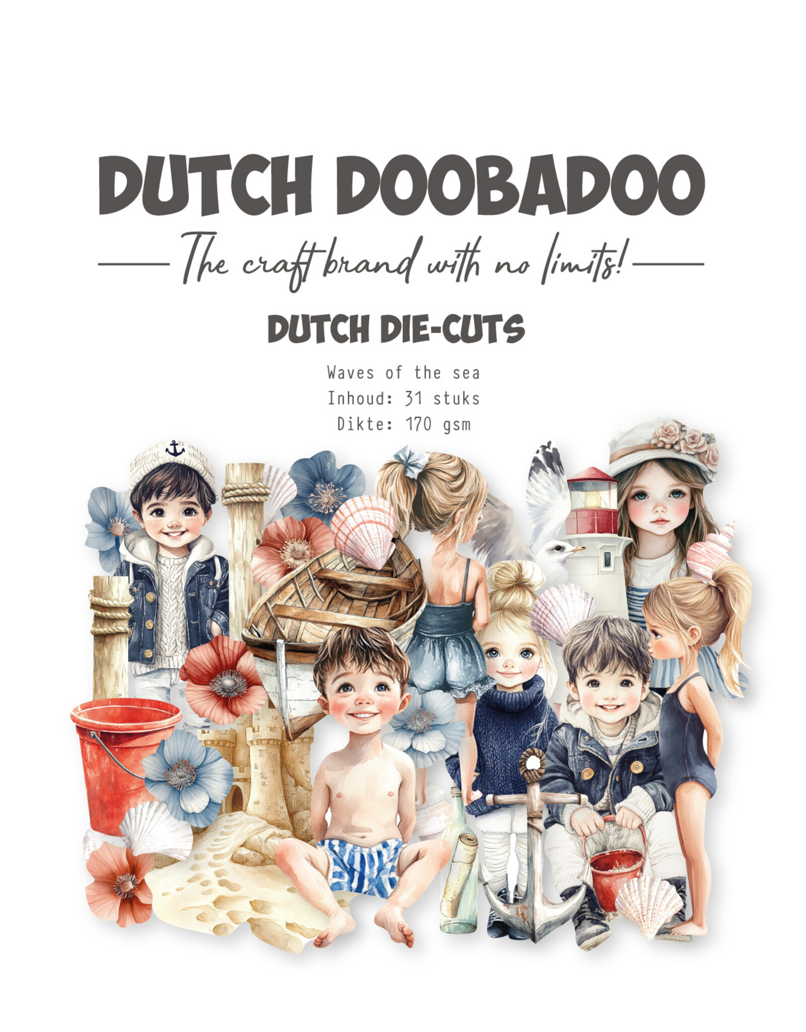 Dutch Doobadoo DDBD collage Die-cuts Waves of the Sea
