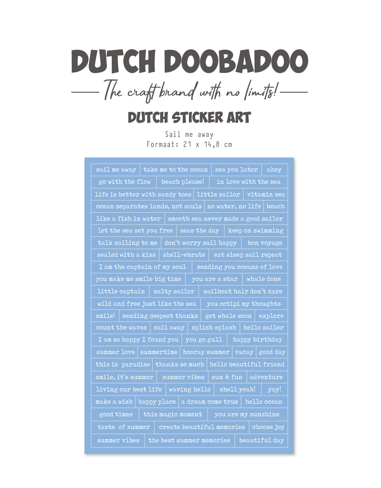Dutch Doobadoo DDBD Dutch Sticker A5 Sail me Away