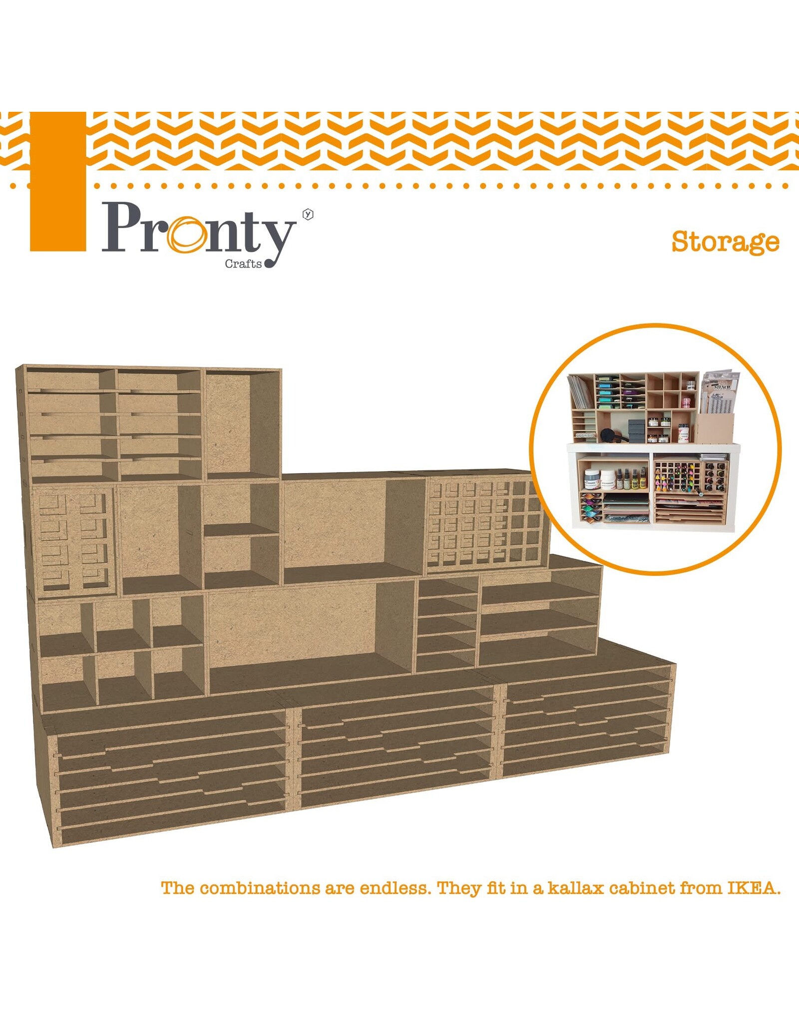 Pronty Crafts Pronty MDF Basic Box Ink Storage