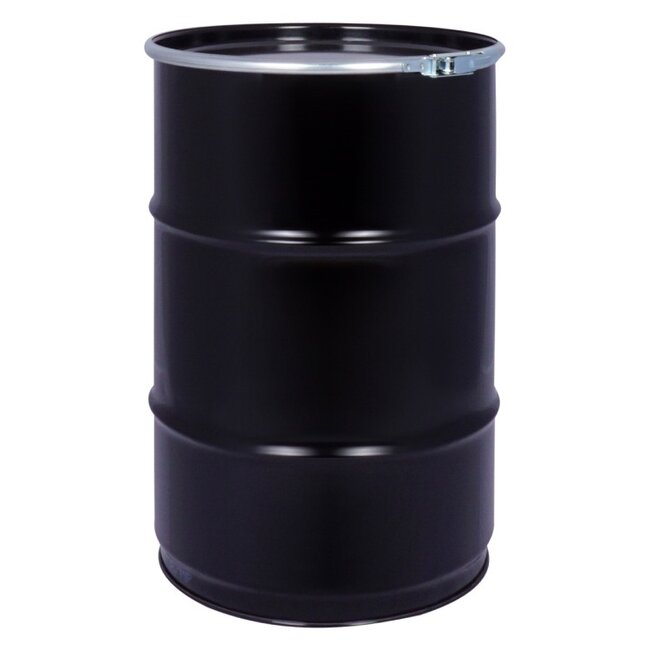 60 liter steel open top drum - black