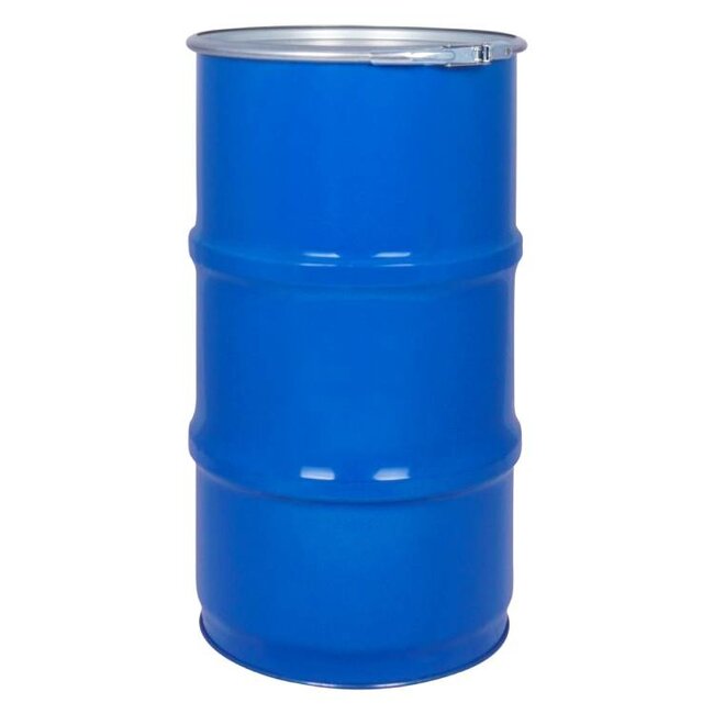 60 liter steel open top drum - blue