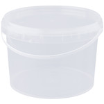 3 liter bucket with lid - round - transparent