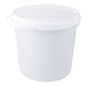 20 liter bucket with lid - round - white