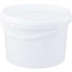 3 liter bucket with lid - round - white