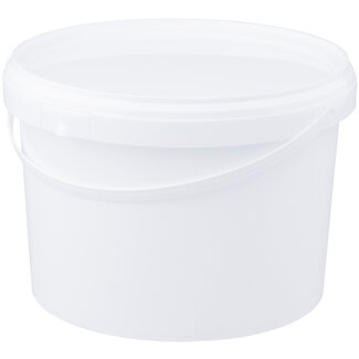 3 liter bucket with lid - round - white