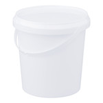 1 liter bucket with lid - round - white