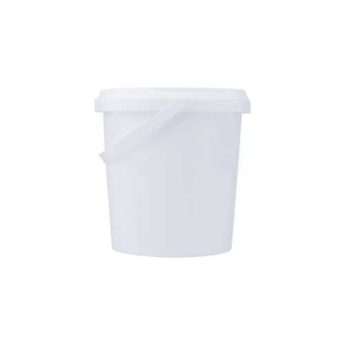 1 liter bucket with lid - round - white