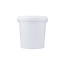 1 liter bucket with lid - round - white