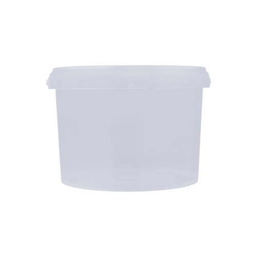 3 liter bucket with lid - round - transparent