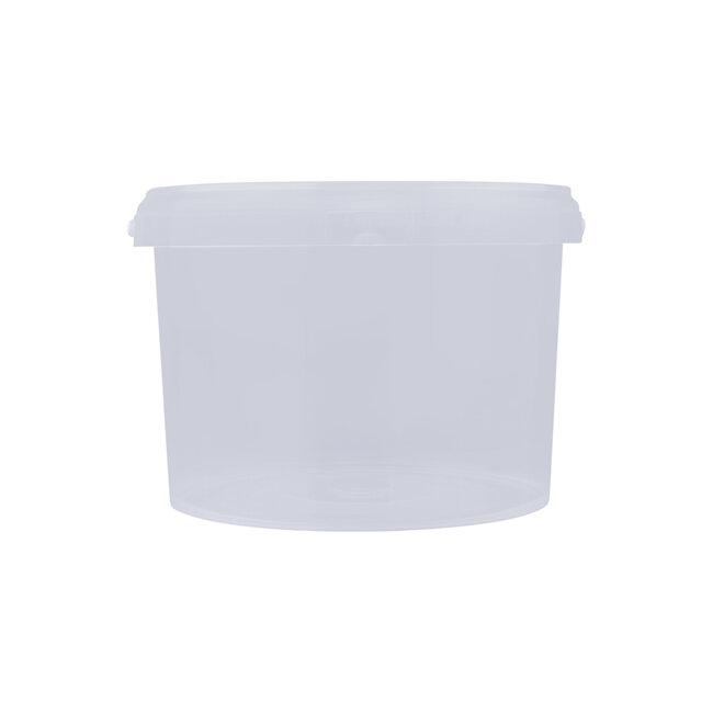 3 Liter Eimer mit Deckel - rund - transparent