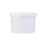 3 liter bucket with lid - round - white