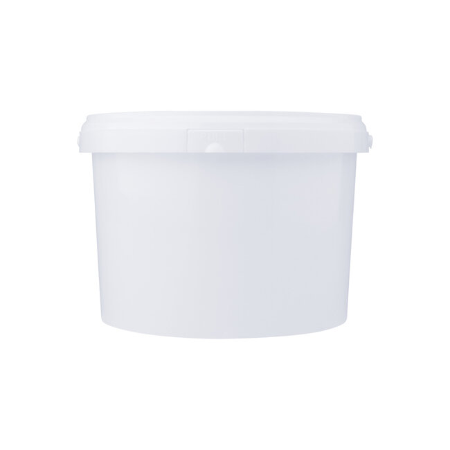 3 liter bucket with lid - round - white