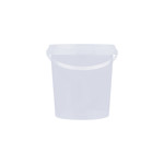 1 liter bucket with lid - round - transparent