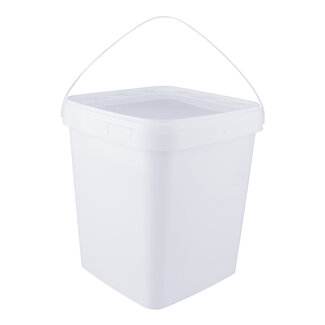 10,7 liter bucket with lid - square - white