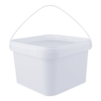 3,5 liter bucket with lid - square - white