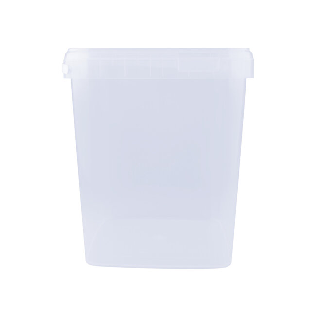 10,7 liter bucket with lid - square - transparent