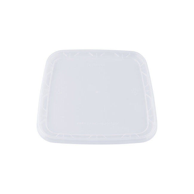 10,7 liter bucket with lid - square - transparent